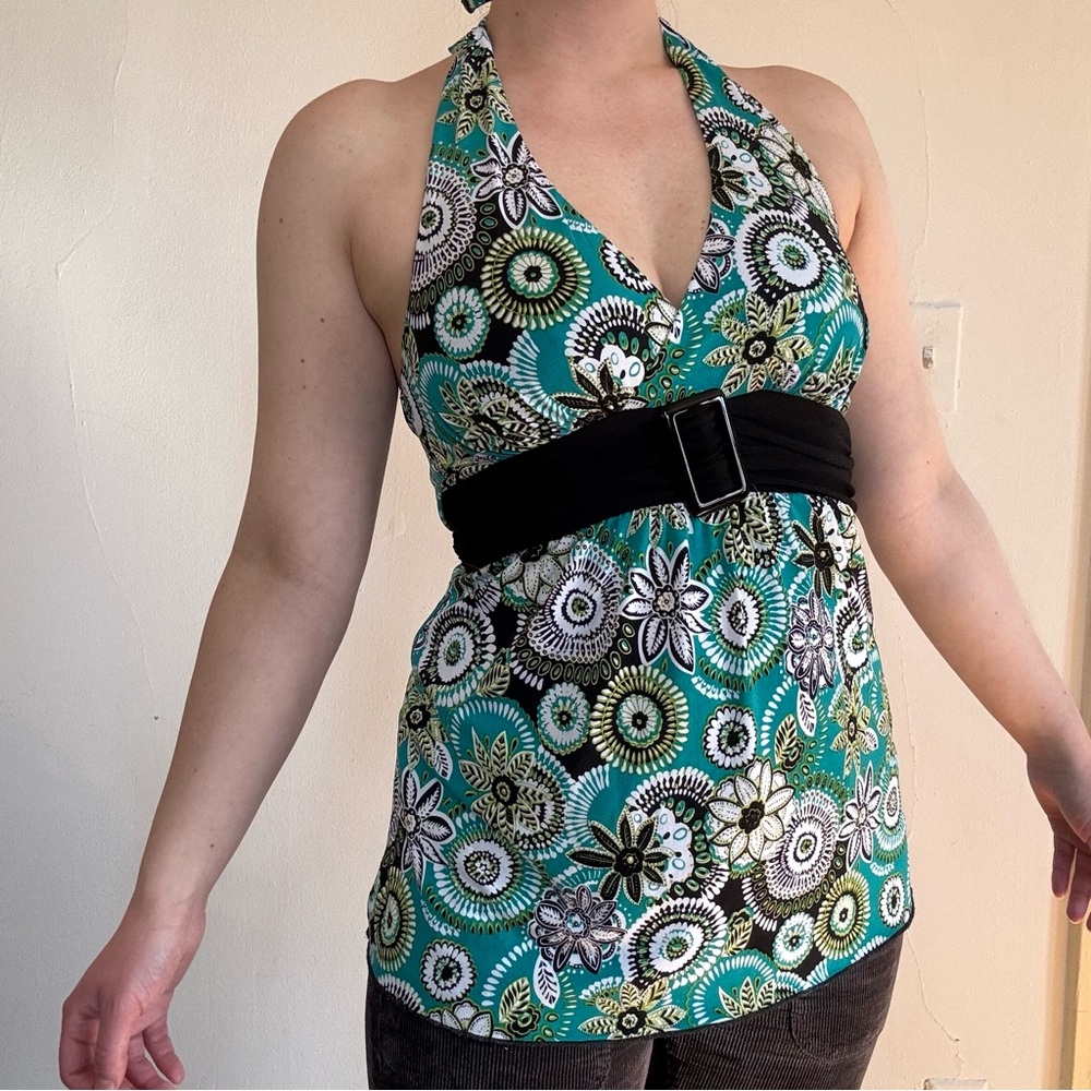 y2k Floral Wrapper Halter Top